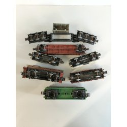 Lotto 7pz VAGONE CARROZZA CARRO MERCI TRENINO Marklin Lima MODELLINO scala H0