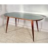 TAVOLO PRANZO DESIGN ANNI 60 ATTR Ico Parisi LEGNO VETRO TABLE VINTAGE