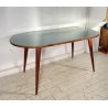 TAVOLO PRANZO DESIGN ANNI 60 ATTR Ico Parisi LEGNO VETRO TABLE VINTAGE