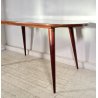 TAVOLO PRANZO DESIGN ANNI 60 ATTR Ico Parisi LEGNO VETRO TABLE VINTAGE