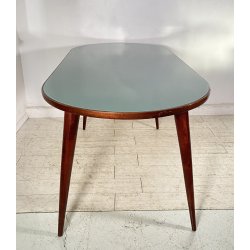 TAVOLO PRANZO DESIGN ANNI 60 ATTR Ico Parisi LEGNO VETRO TABLE VINTAGE