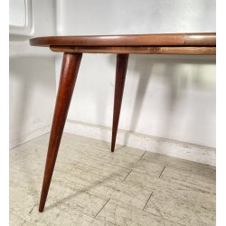 TAVOLO PRANZO DESIGN ANNI 60 ATTR Ico Parisi LEGNO VETRO TABLE VINTAGE