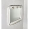 SPECCHIO DESIGN PARETE BAGNO CERAMICA BIANCA 3 LUCI VETRO ANNI 70 MIRROR SPECCHI