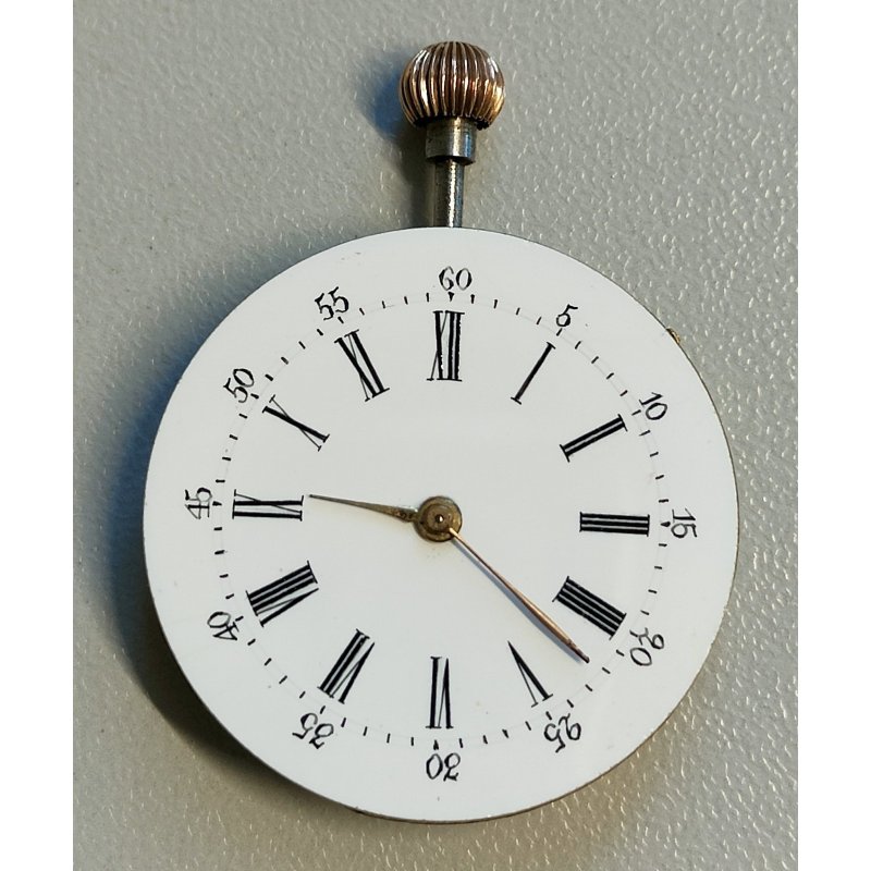 MOVIMENTO ANTICO OROLOGIO TASCA epoca '900 OLD POCKET WATCH dial ø 29 REMONTOIR