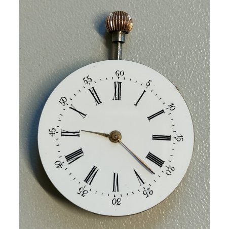 MOVIMENTO ANTICO OROLOGIO TASCA epoca '900 OLD POCKET WATCH dial ø 29 REMONTOIR