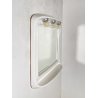 SPECCHIO DESIGN PARETE BAGNO CERAMICA BIANCA 3 LUCI VETRO ANNI 70 MIRROR SPECCHI