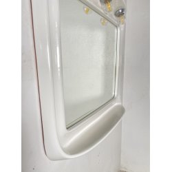 SPECCHIO DESIGN PARETE BAGNO CERAMICA BIANCA 3 LUCI VETRO ANNI 70 MIRROR SPECCHI