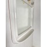 SPECCHIO DESIGN PARETE BAGNO CERAMICA BIANCA 3 LUCI VETRO ANNI 70 MIRROR SPECCHI