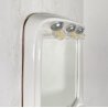 SPECCHIO DESIGN PARETE BAGNO CERAMICA BIANCA 3 LUCI VETRO ANNI 70 MIRROR SPECCHI