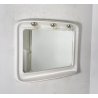 SPECCHIO DESIGN PARETE BAGNO CERAMICA BIANCA 3 LUCI VETRO ANNI 70 MIRROR SPECCHI