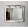 SPECCHIO DESIGN PARETE BAGNO CERAMICA BIANCA 3 LUCI VETRO ANNI 70 MIRROR SPECCHI