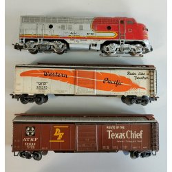 TRENINO Marklin LOCOMOTIVA DIESEL Santa Fe 337 Vagoni 2 Cargo scala H0 CONVOGLIO