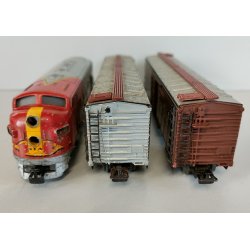 TRENINO Marklin LOCOMOTIVA DIESEL Santa Fe 337 Vagoni 2 Cargo scala H0 CONVOGLIO