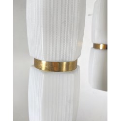 LAMPADARIO DESIGN STILNOVO ANNI 60 OTTONE VETRO LAMPADA SOSPENSIONE VINTAGE