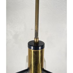 LAMPADARIO DESIGN STILNOVO ANNI 60 OTTONE VETRO LAMPADA SOSPENSIONE VINTAGE