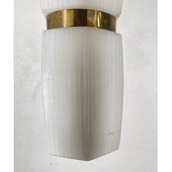 LAMPADARIO DESIGN STILNOVO ANNI 60 OTTONE VETRO LAMPADA SOSPENSIONE VINTAGE