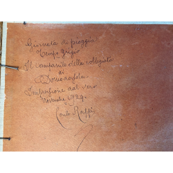 QUADRO DIPINTO OLIO PAESAGGIO CAMPANILE Collegiata GIORNO PIOVOSO DOMODOSSOLA