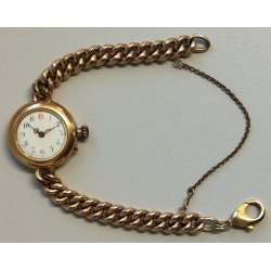 ANTICO OROLOGIO POLSO DORATO epoca 900 OLD GOLDEN POCKET WATCH braccialetto LADY