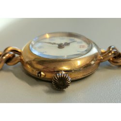 ANTICO OROLOGIO POLSO DORATO epoca 900 OLD GOLDEN POCKET WATCH braccialetto LADY