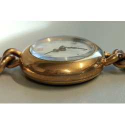 ANTICO OROLOGIO POLSO DORATO epoca 900 OLD GOLDEN POCKET WATCH braccialetto LADY