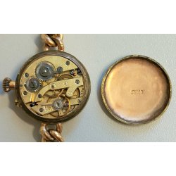 ANTICO OROLOGIO POLSO DORATO epoca 900 OLD GOLDEN POCKET WATCH braccialetto LADY