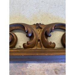 ANTICO QUADRO OLIO Omero Solaro PAESAGGIO MONTANO BAITA CORNICE SCOLPITA VOLUTE