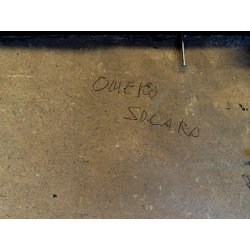 ANTICO QUADRO OLIO Omero Solaro PAESAGGIO MONTANO BAITA CORNICE SCOLPITA VOLUTE