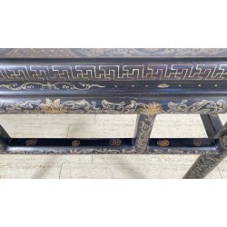 ANTICO TAVOLO CINESE 1800/1900 LEGNO DI ROSA LACCATO CLOISONNE ARTE ORIENTALE