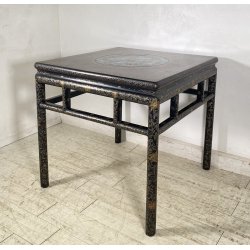 ANTICO TAVOLO CINESE 1800/1900 LEGNO DI ROSA LACCATO CLOISONNE ARTE ORIENTALE