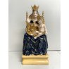 ANTICA scultura MADONNA INCORONATA con BAMBINO GESU su TRONO ceramica smaltata
