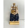 ANTICA scultura MADONNA INCORONATA con BAMBINO GESU su TRONO ceramica smaltata