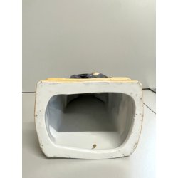 ANTICA scultura MADONNA INCORONATA con BAMBINO GESU su TRONO ceramica smaltata