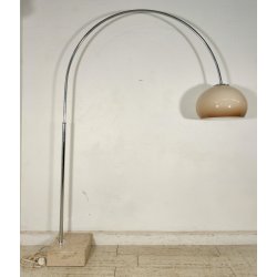 LAMPADA da TERRA ARCO anni 70 DESIGN Space Age CROMATA TRAVERTINO PLEXIGLASS