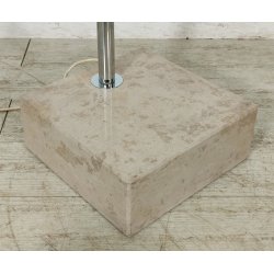 LAMPADA da TERRA ARCO anni 70 DESIGN Space Age CROMATA TRAVERTINO PLEXIGLASS