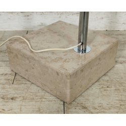 LAMPADA da TERRA ARCO anni 70 DESIGN Space Age CROMATA TRAVERTINO PLEXIGLASS