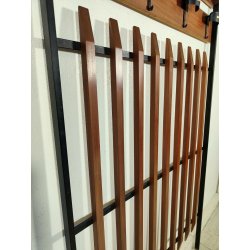 ATTACCAPANNI con PANCA anni 60 Metallo Legno APPENDIABITI VINTAGE Modernariato