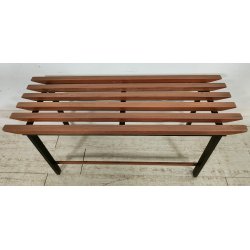 ATTACCAPANNI con PANCA anni 60 Metallo Legno APPENDIABITI VINTAGE Modernariato