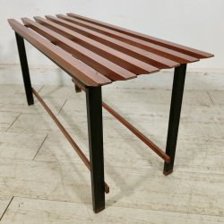 ATTACCAPANNI con PANCA anni 60 Metallo Legno APPENDIABITI VINTAGE Modernariato