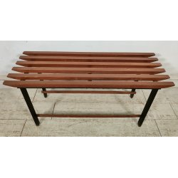 ATTACCAPANNI con PANCA anni 60 Metallo Legno APPENDIABITI VINTAGE Modernariato