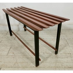 ATTACCAPANNI con PANCA anni 60 Metallo Legno APPENDIABITI VINTAGE Modernariato