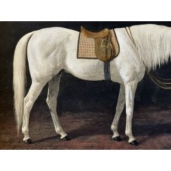 ANTICA CORNICE con STAMPA CAVALLO CANE riproduzione opera SPERLING HEINRICH