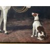 ANTICA CORNICE con STAMPA CAVALLO CANE riproduzione opera SPERLING HEINRICH