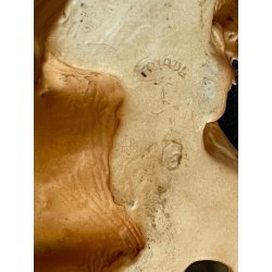 SCULTURA PORCELLANA BISQUIT firmata TRIADE cane LEVRIERO BORZOI 10 cm ceramica