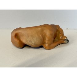 SCULTURA PORCELLANA BISQUIT firmata TRIADE cane LEVRIERO BORZOI 10 cm ceramica