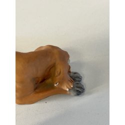 SCULTURA PORCELLANA BISQUIT firmata TRIADE cane LEVRIERO BORZOI 10 cm ceramica