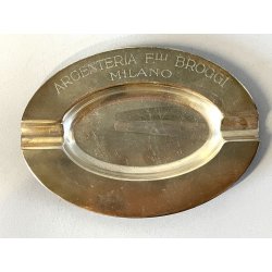 POSACENERE DESIGN PUBBLICITARIO 1970 ARGENTERIA fratelli BROGGI MILANO acciaio