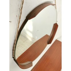 CONSOLLE con SPECCHIO anni 60 Metallo Legno ETAGERE MIRROR VINTAGE Modernariato