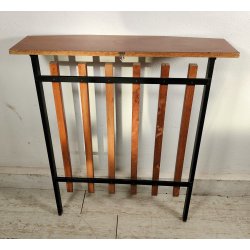 CONSOLLE con SPECCHIO anni 60 Metallo Legno ETAGERE MIRROR VINTAGE Modernariato