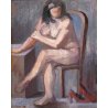 RITRATTO DIPINTO OLIO A. Rossi "Le scarpe della modella" RITRATTO NUDO FEMMINILE