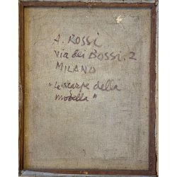 RITRATTO DIPINTO OLIO A. Rossi "Le scarpe della modella" RITRATTO NUDO FEMMINILE